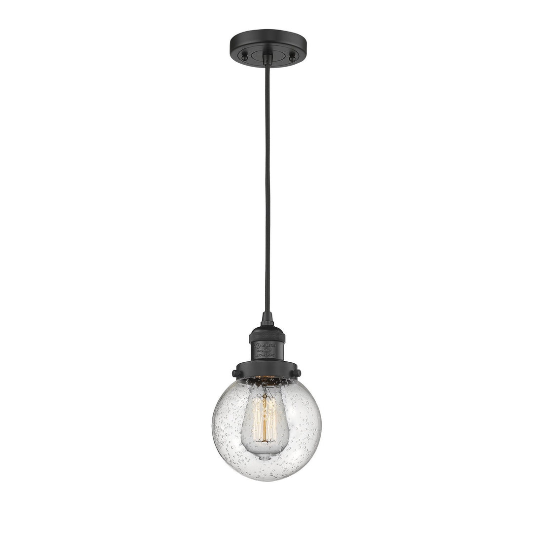 Innovations Franklin Restoration 201C-BK-G204-6 Pendant Light - Matte Black