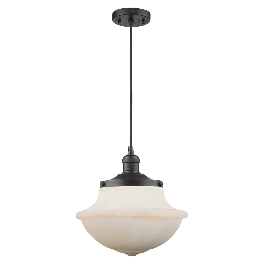 Innovations Oxford School House 201C-BK-G542W Pendant Light - Matte Black