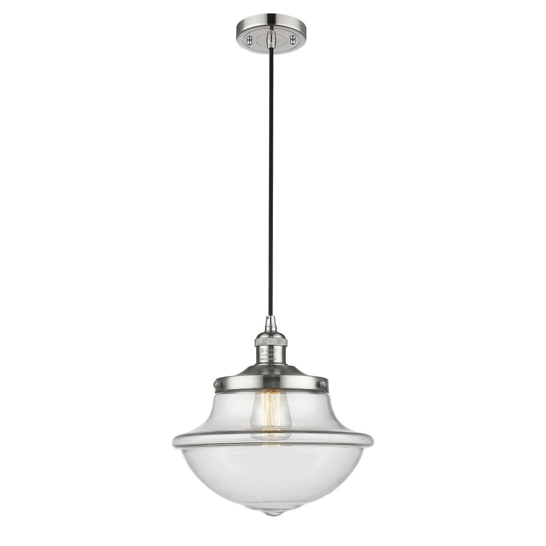 Innovations Oxford School House 201C-PN-G542CL Pendant Light - Polished Nickel