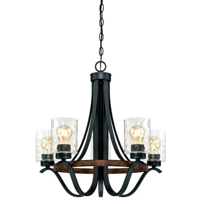 Westinghouse Barnwell 6331900 Chandelier Light - Textured Iron And Barnwood