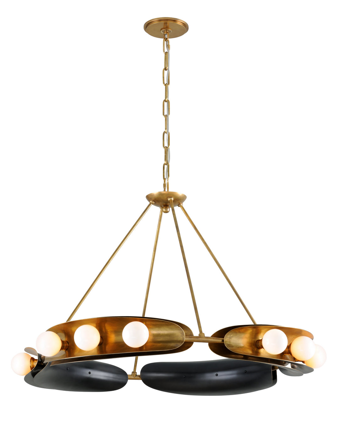 Corbett Hopper 271-012-VB/BBR Chandelier Light - Vintage Brass Bronze Accents