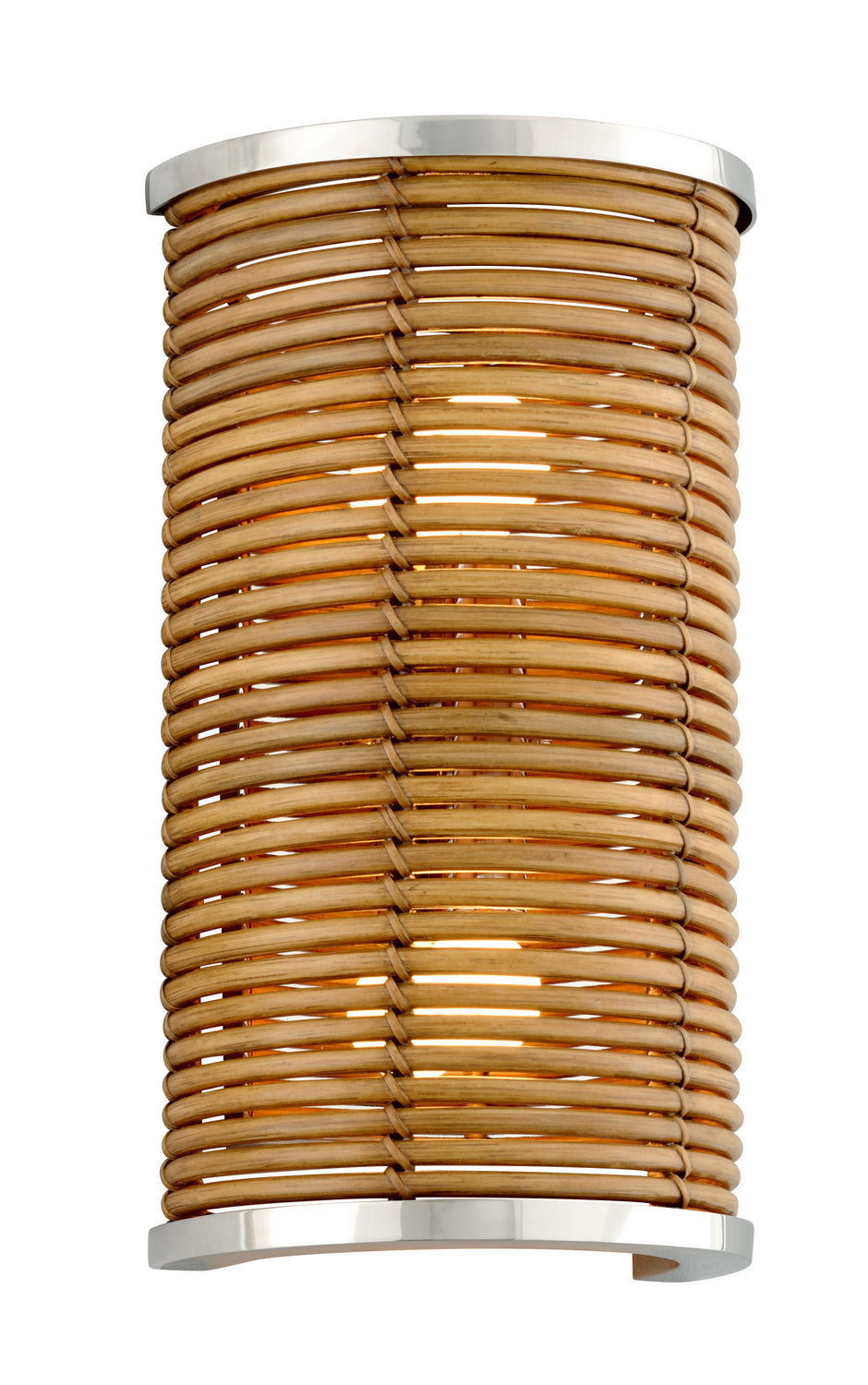 Corbett Carayes 277-12 Wall Sconce Light - Natural Rattan Stainless Steel