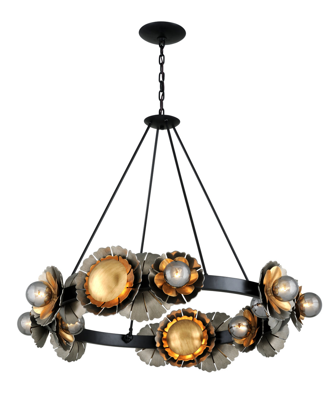 Corbett Magic Garden 278-016 Chandelier Light - Black Graphite Bronze Leaf