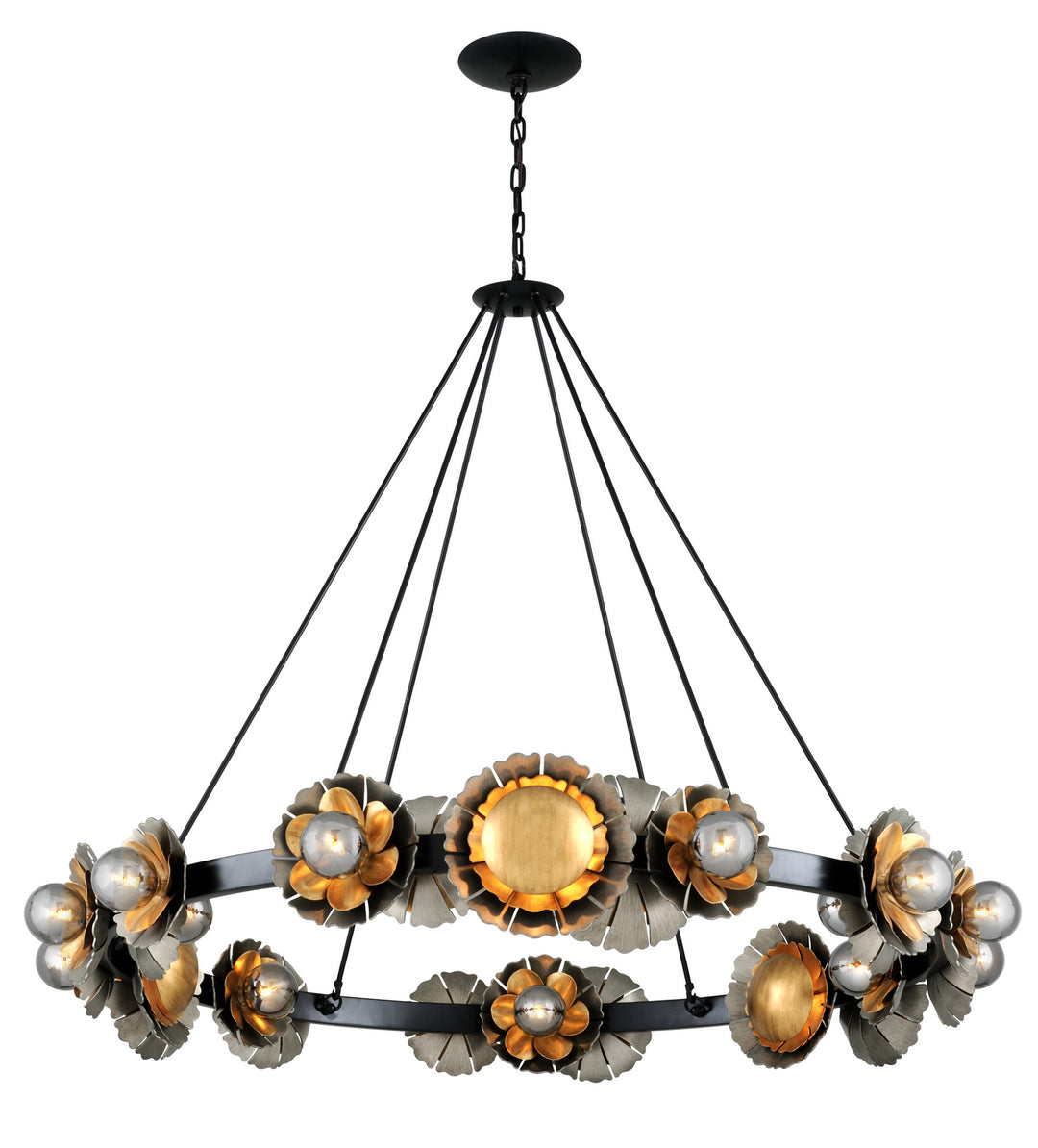 Corbett Magic Garden 278-024 Chandelier Light - Black Graphite Bronze Leaf