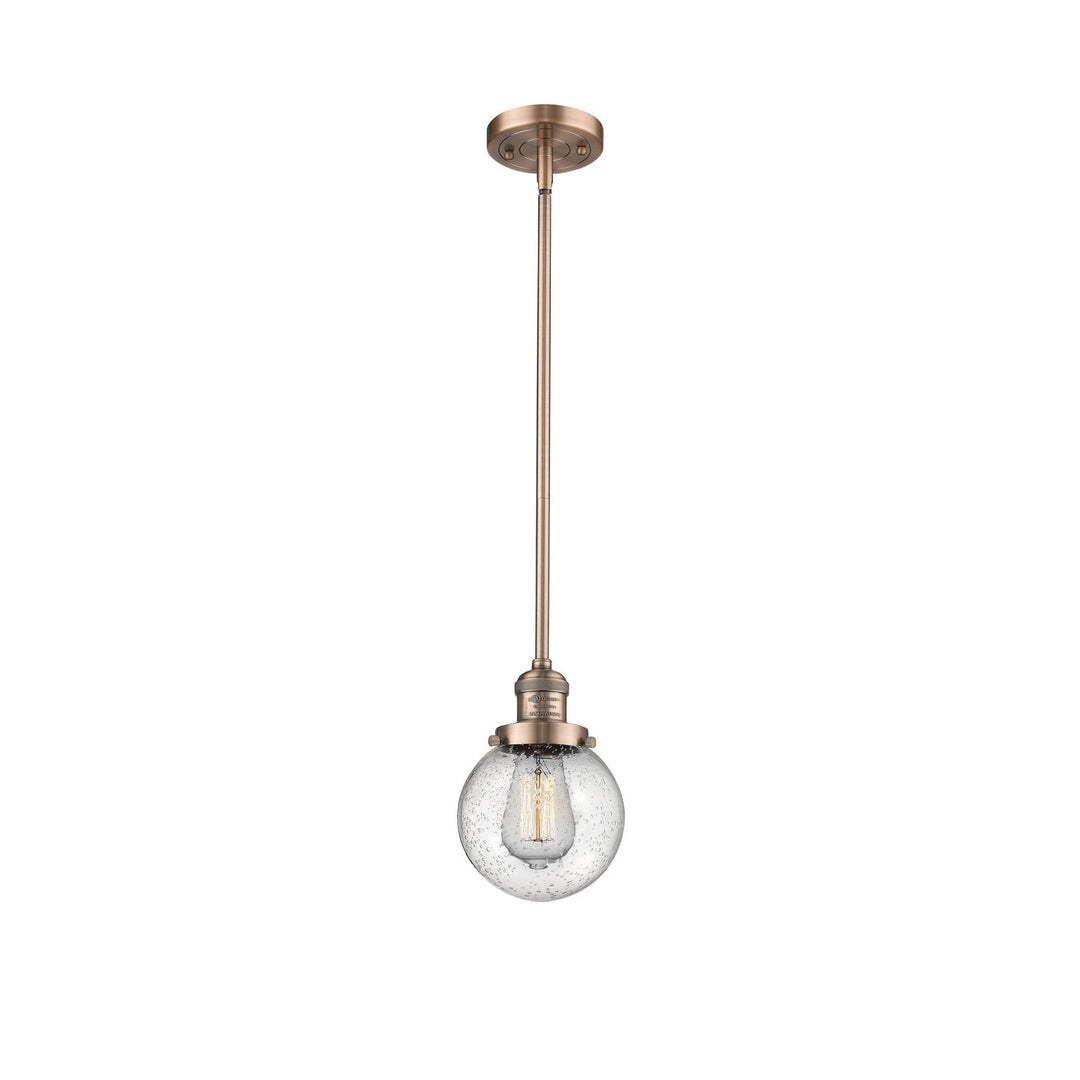 Innovations Franklin Restoration 201S-AC-G204-6 Pendant Light - Antique Copper