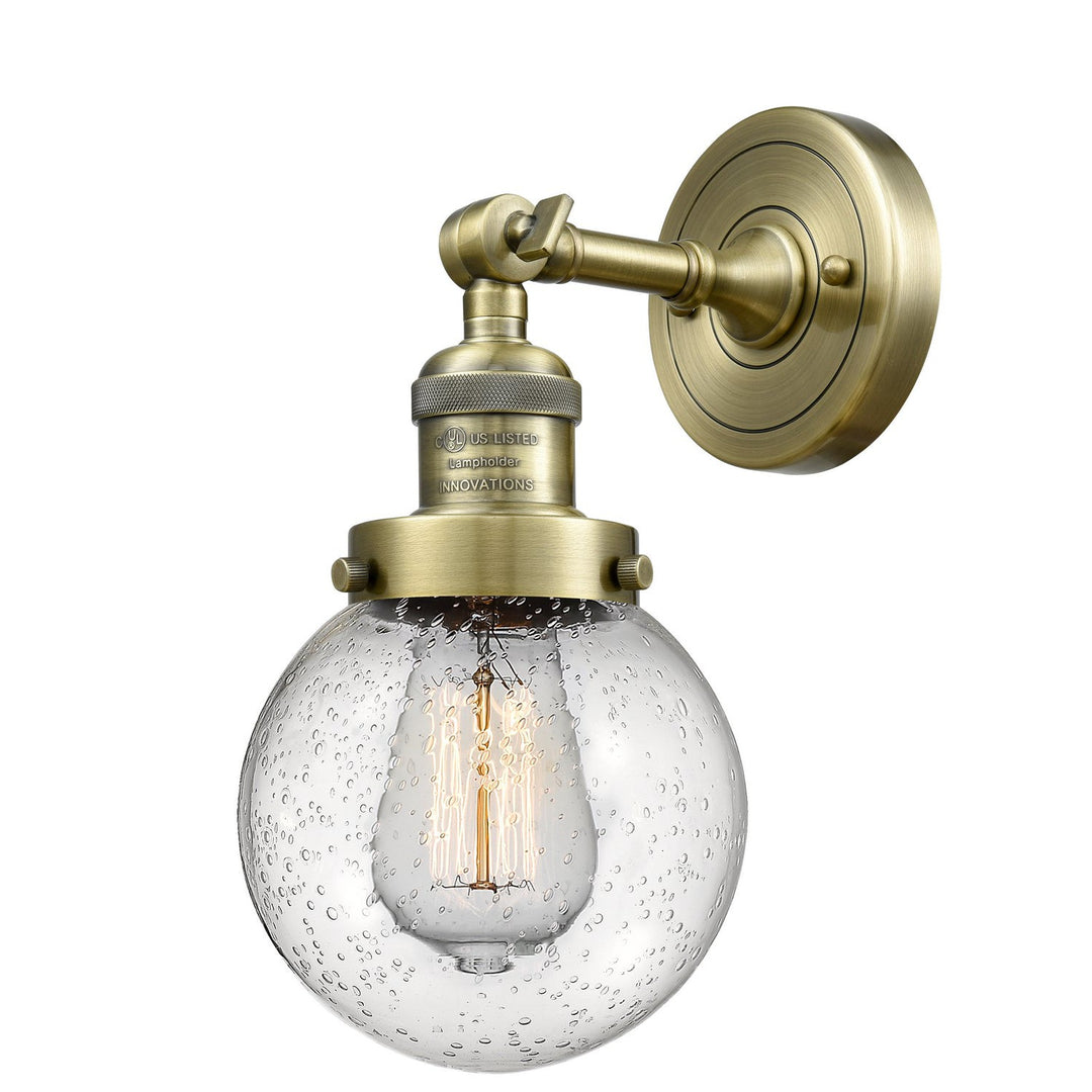 Innovations Franklin Restoration 203-AB-G204-6-LED Wall Sconce Light - Antique Brass