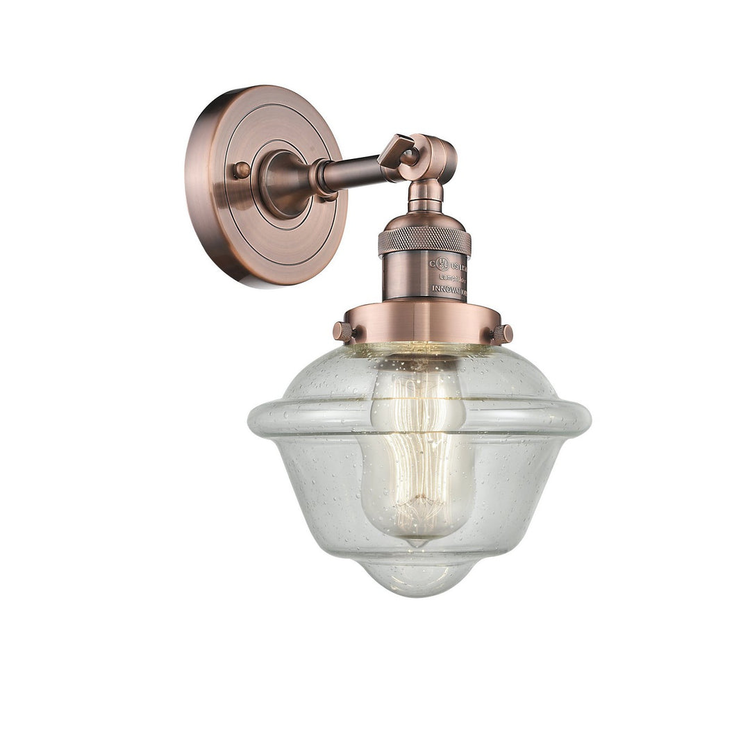 Innovations Franklin Restoration 203-AC-G534-LED Wall Sconce Light - Antique Copper
