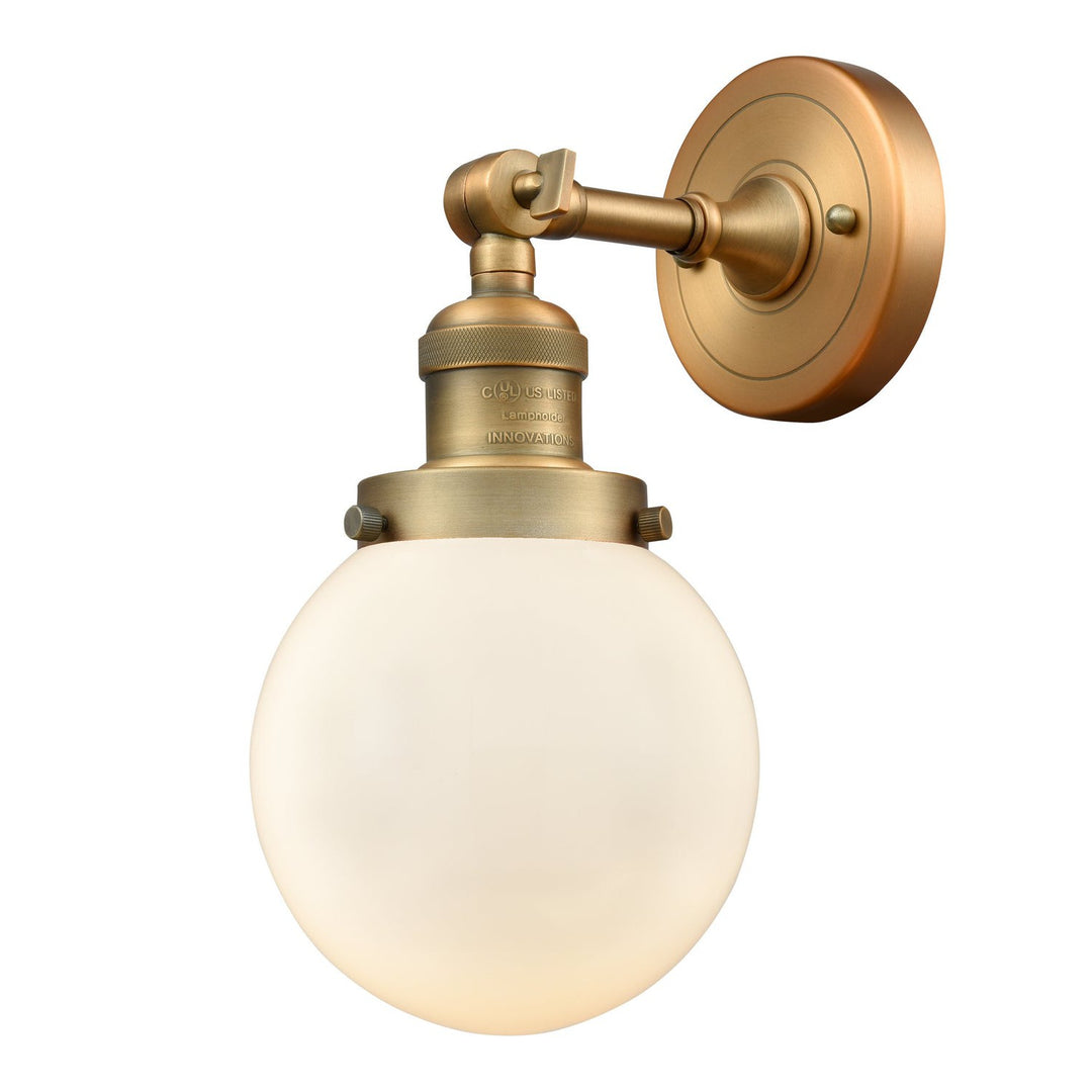 Innovations Franklin Restoration 203-BB-G201-6 Wall Sconce Light - Brushed Brass