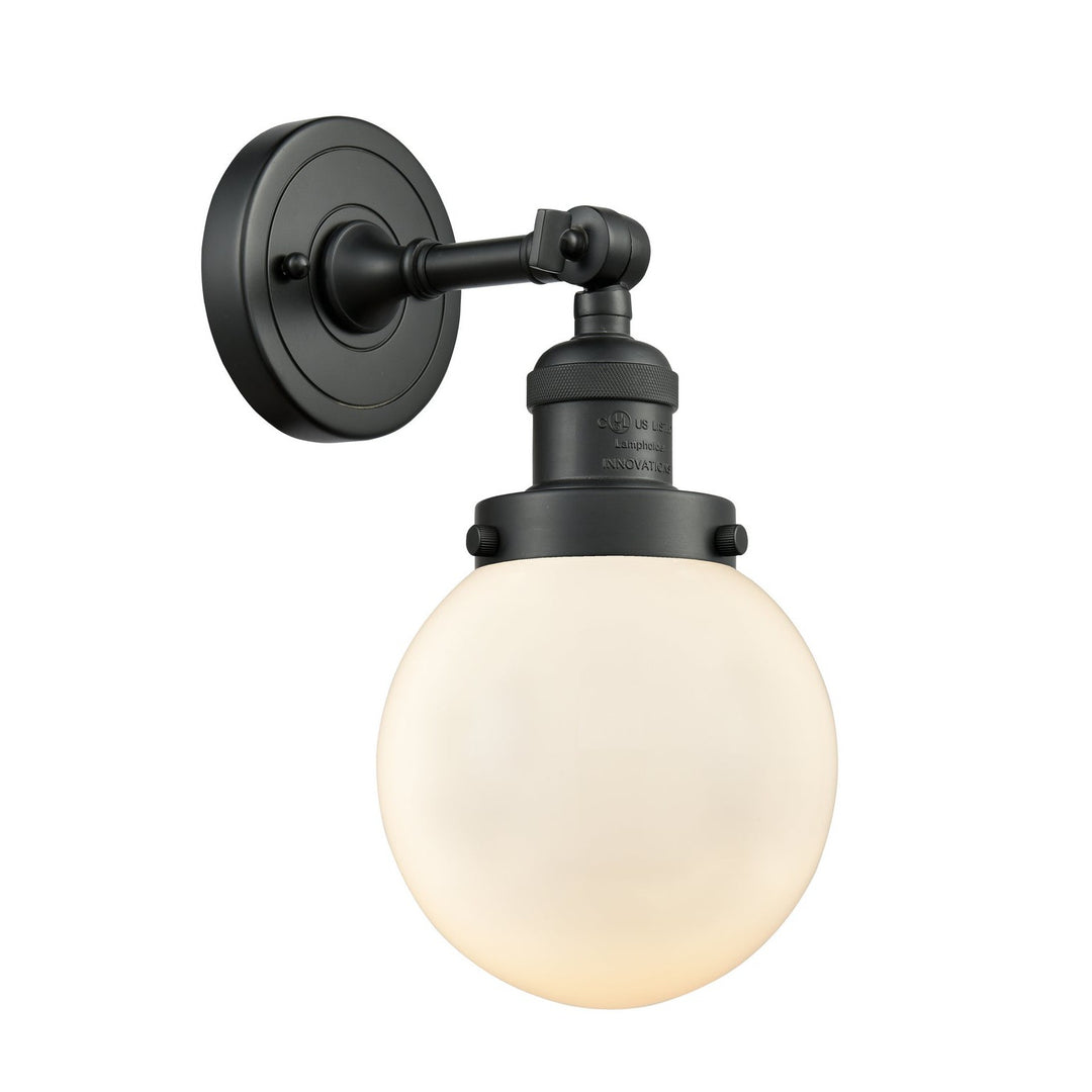 Innovations Franklin Restoration 203-BK-G201-6-LED Wall Sconce Light - Matte Black