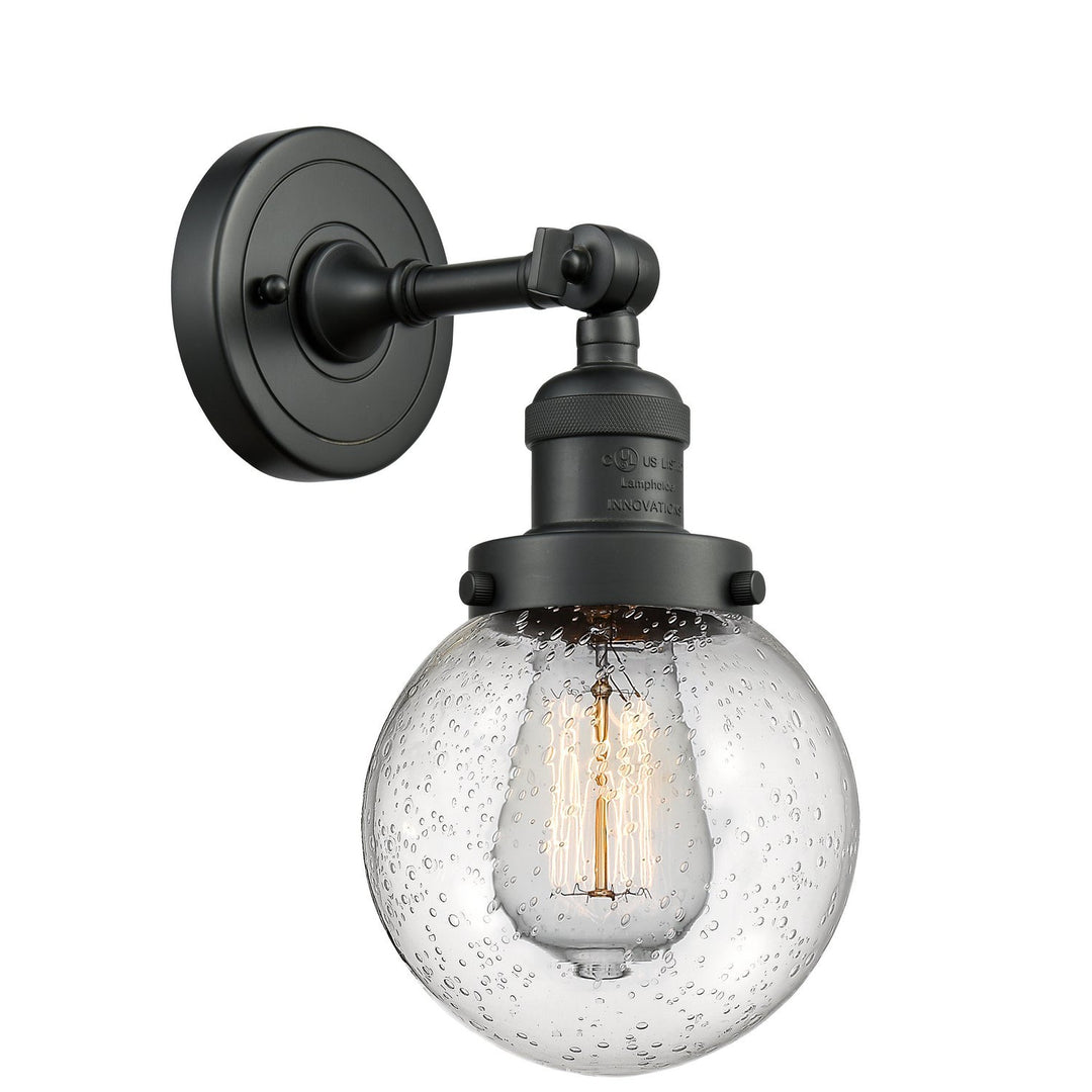 Innovations Franklin Restoration 203-BK-G204-6-LED Wall Sconce Light - Matte Black
