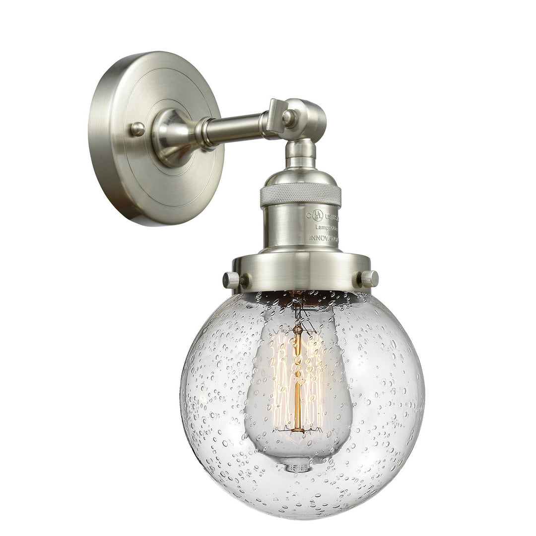 Innovations Franklin Restoration 203-SN-G204-6-LED Wall Sconce Light - Brushed Satin Nickel