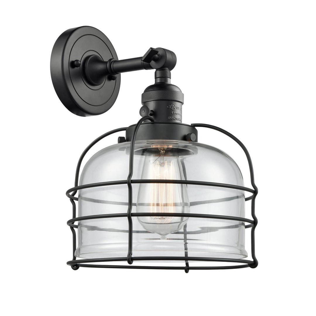 Innovations Franklin Restoration 203SW-BK-G72-CE-LED Wall Sconce Light - Matte Black