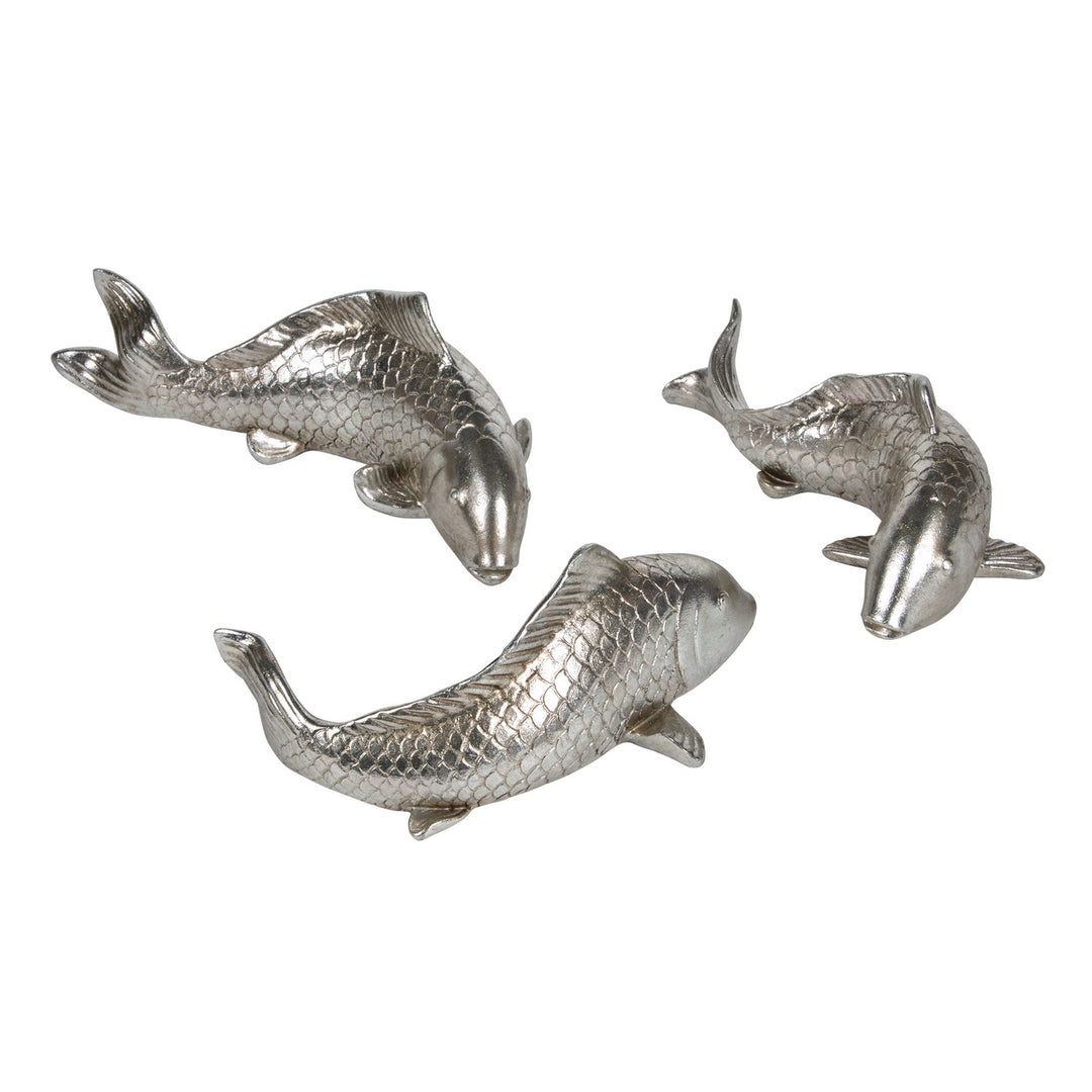 Renwil Lighting STA483 Koi Statue-Wall Hanging Home Decor Pewter, Nickel, Silver