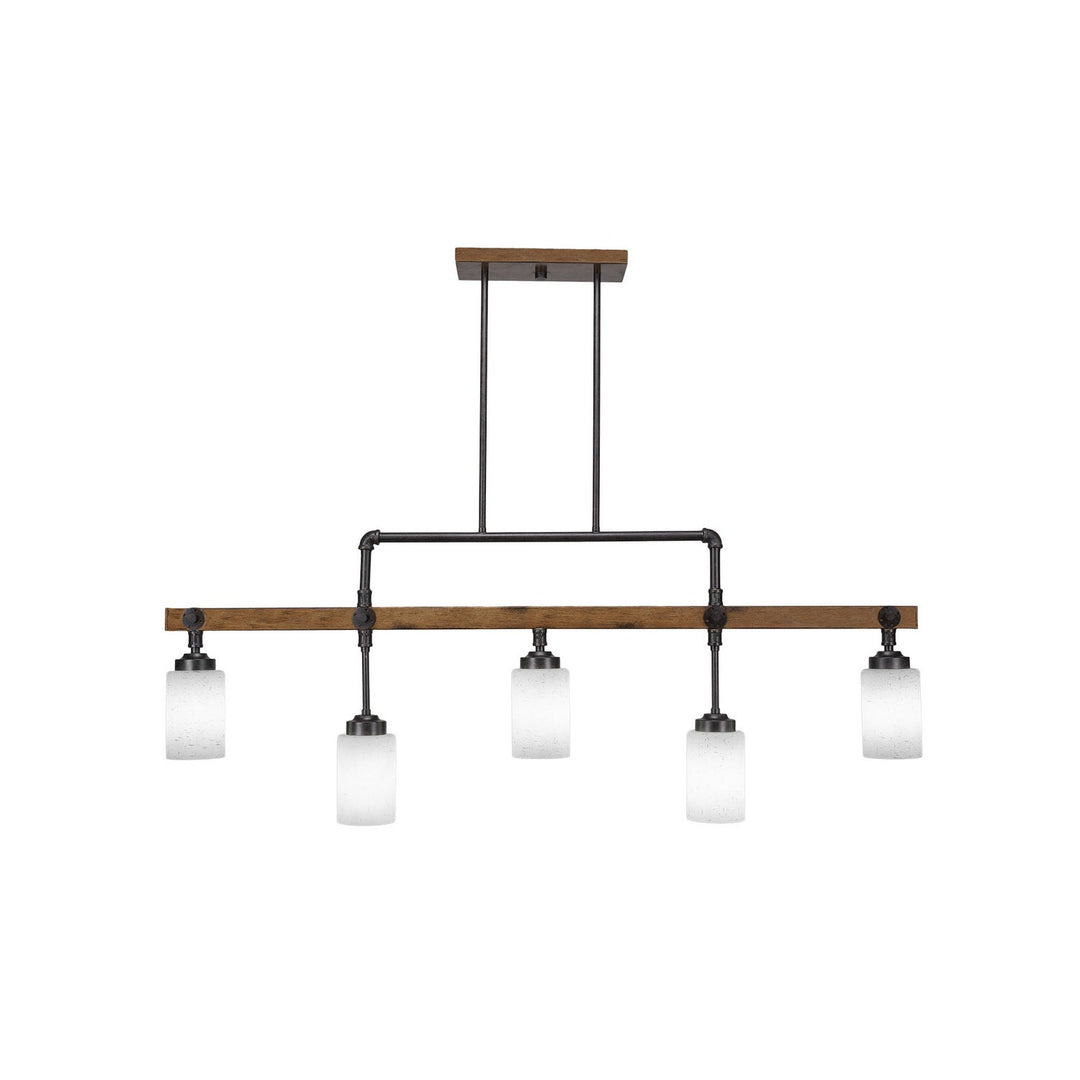Toltec Portland 1145-310 Pendant Light - Painted Wood-Look & Dark Granite