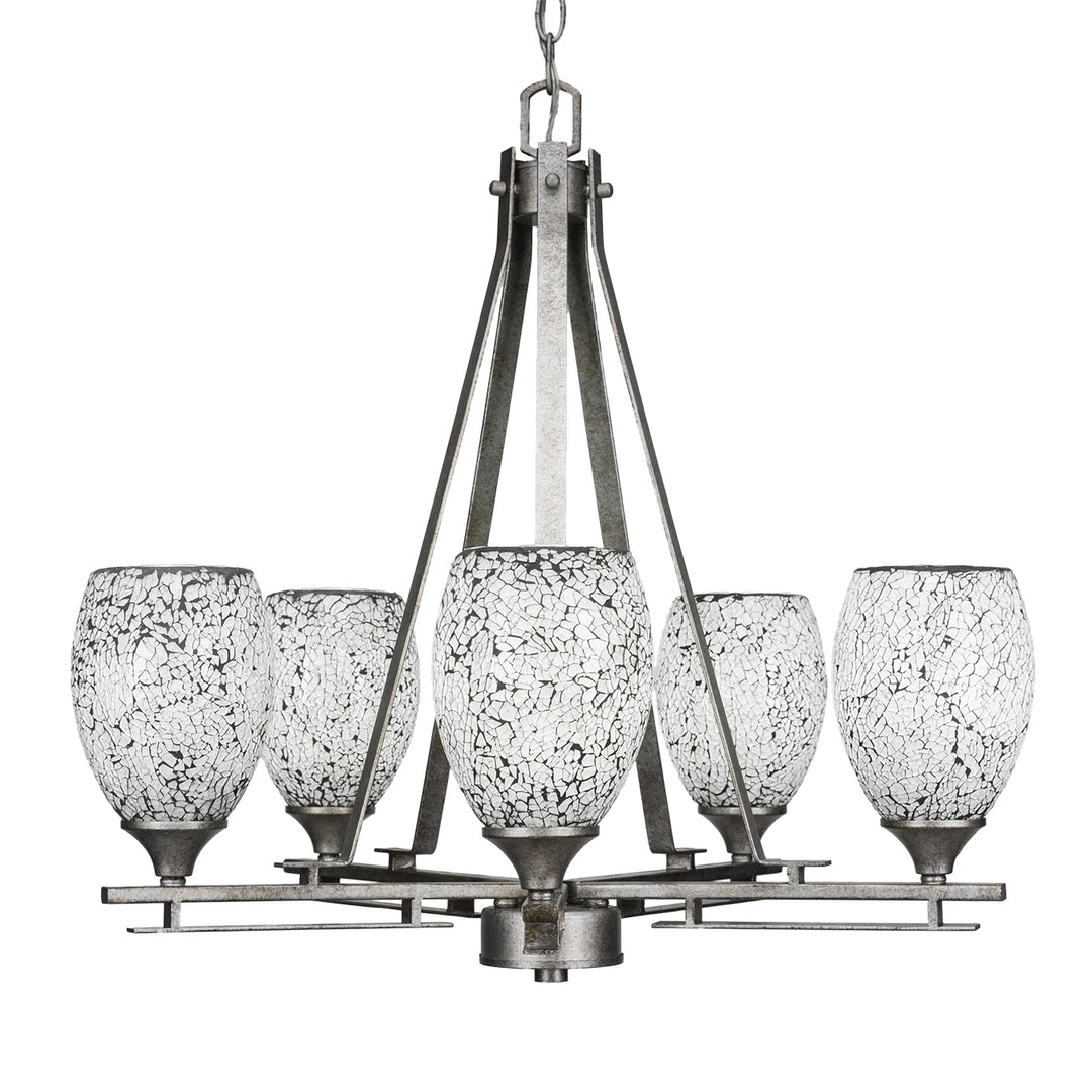 Toltec Uptowne 325-as-4165 Chandelier Light - Aged Silver