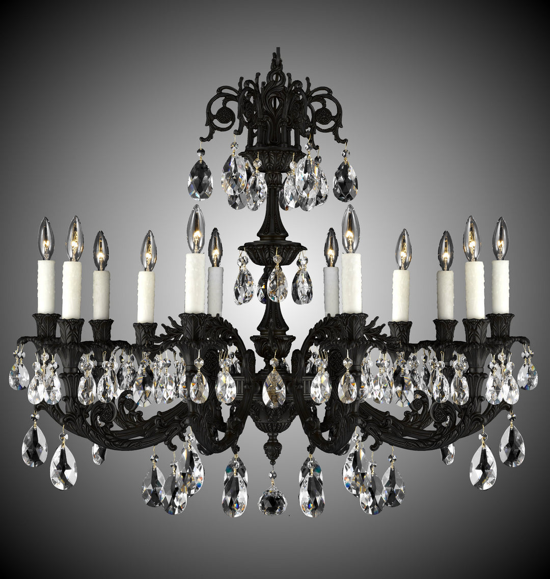 American Brass & Crystal Finisterra CH2005-O-05S-PI Chandelier Light - Old Bronze Satin