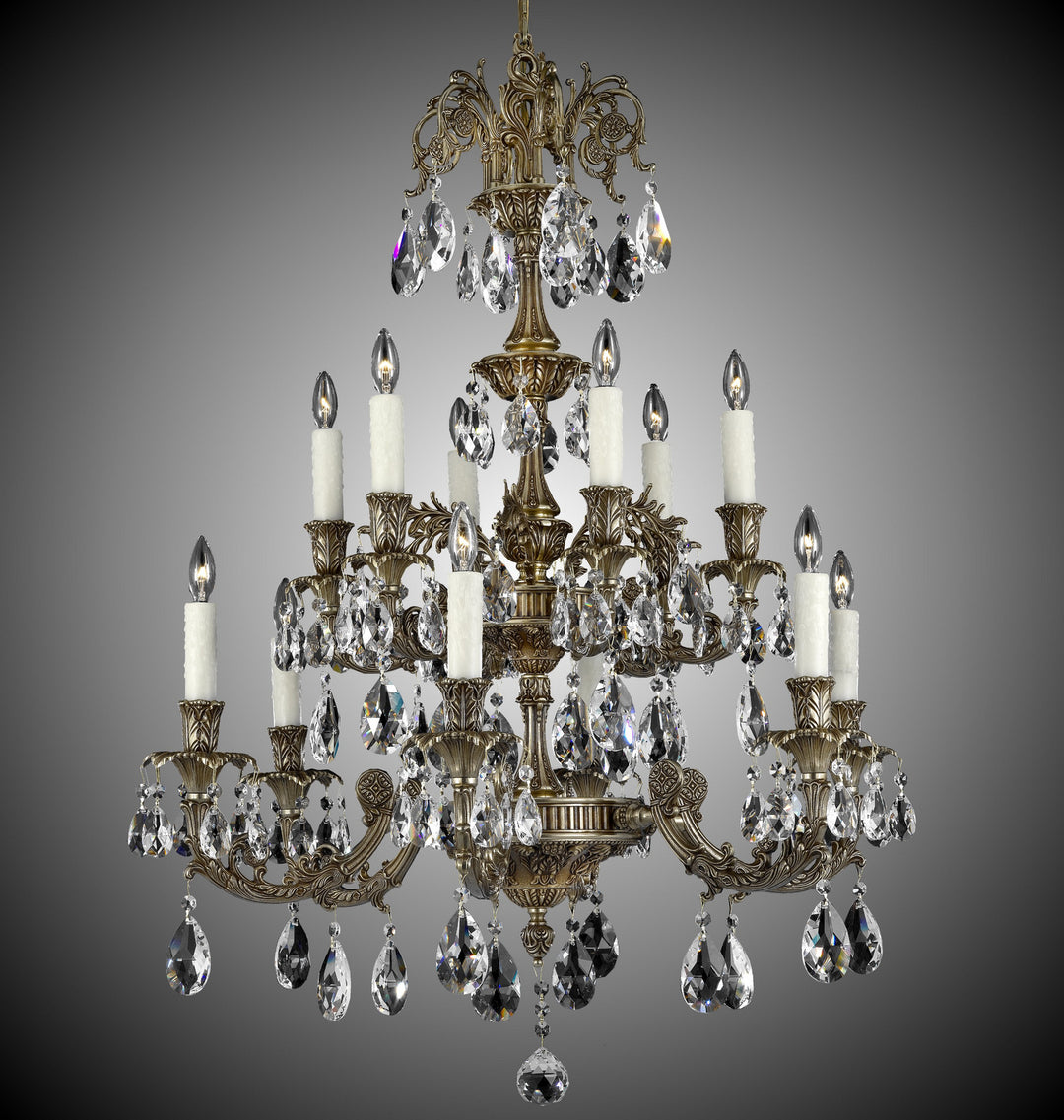 American Brass & Crystal Finisterra CH2007-O-03G-PI Chandelier Light - French Gold Glossy