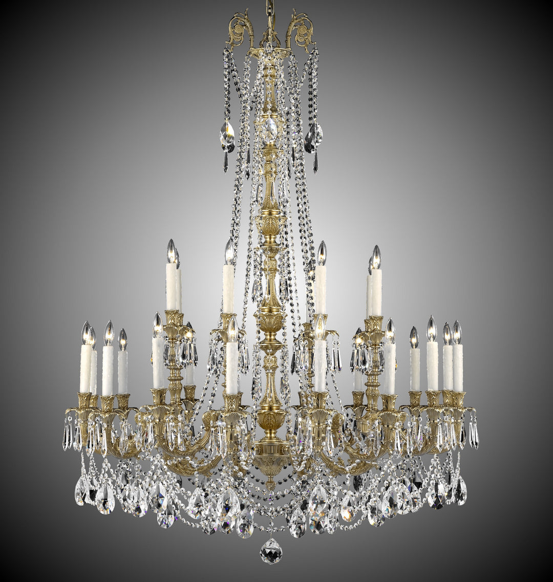 American Brass & Crystal Finisterra CH2059-O-16G-PI Chandelier Light - True Brass
