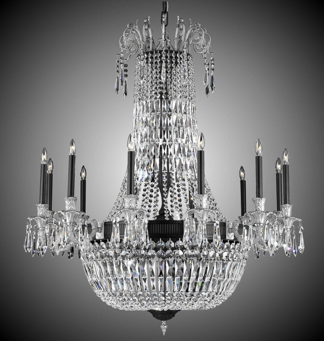 American Brass & Crystal Finisterra CH2144-P-05S-07G-ST Chandelier Light - Old Bronze w/ Satin Nickel Accents
