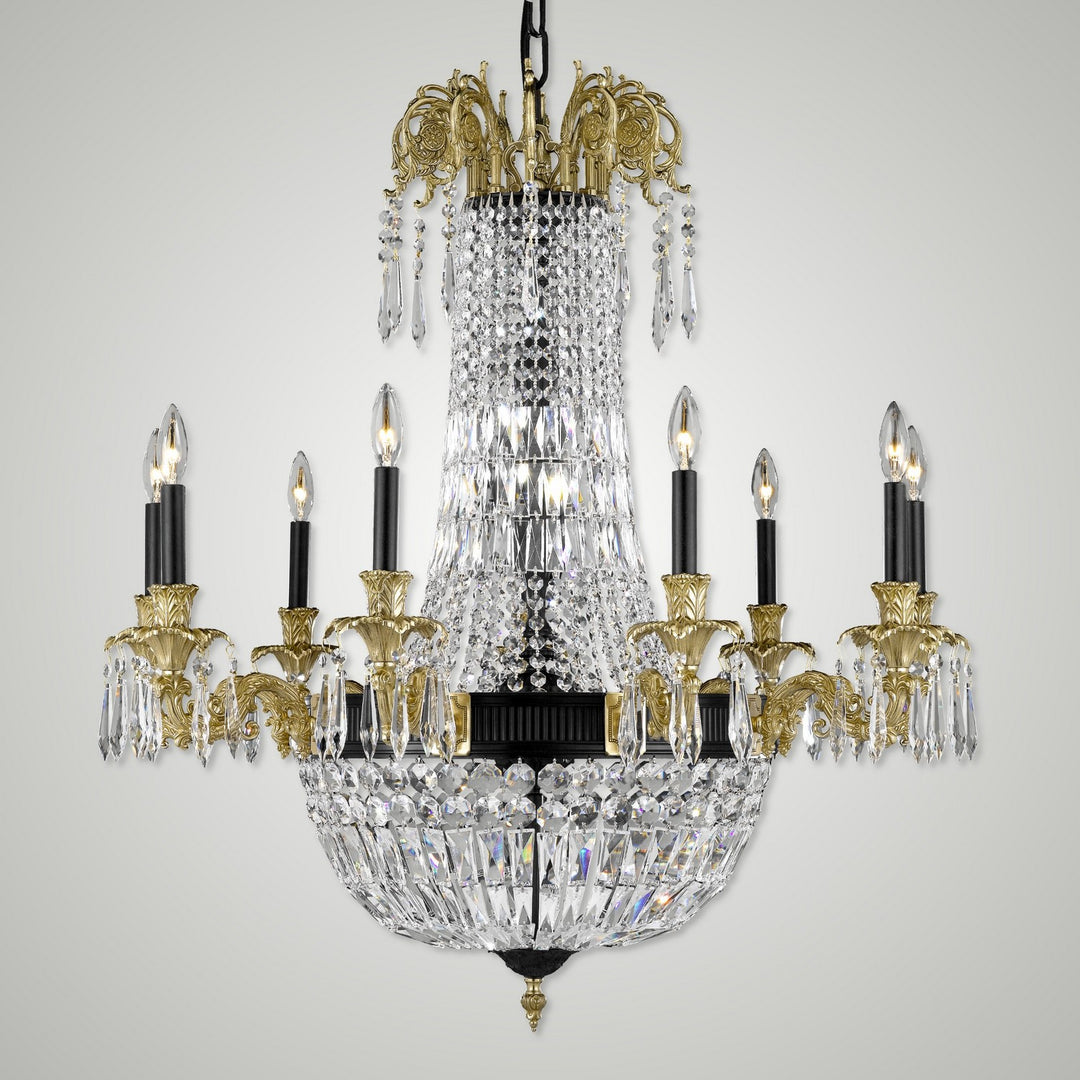 American Brass & Crystal Finisterra CH2143-P-05S-16G-ST Chandelier Light - Old Bronze(Black) with True Brass