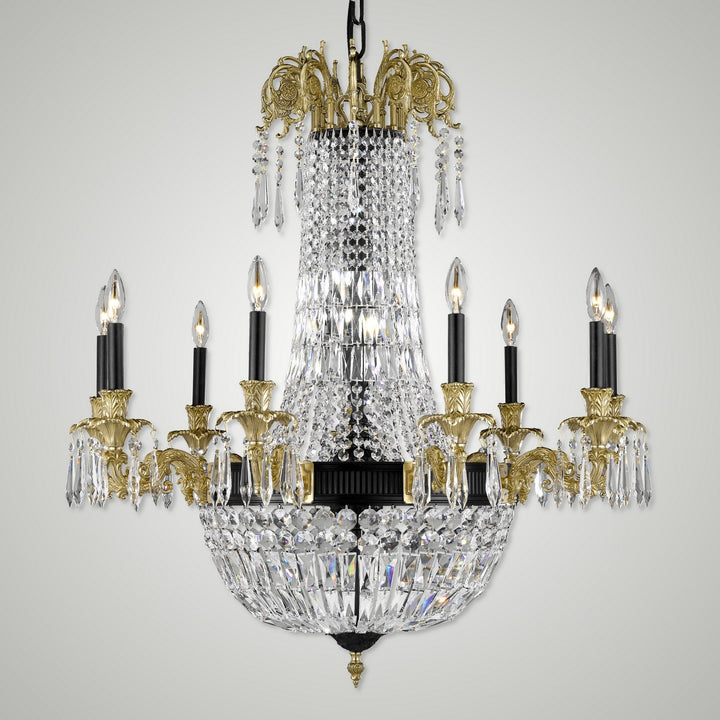 American Brass & Crystal Finisterra CH2143-P-05S-16G-ST Chandelier Light - Old Bronze(Black) with True Brass