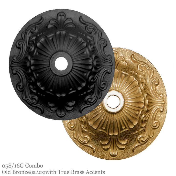 American Brass & Crystal Finisterra CH2143-P-05S-16G-ST Chandelier Light - Old Bronze(Black) with True Brass