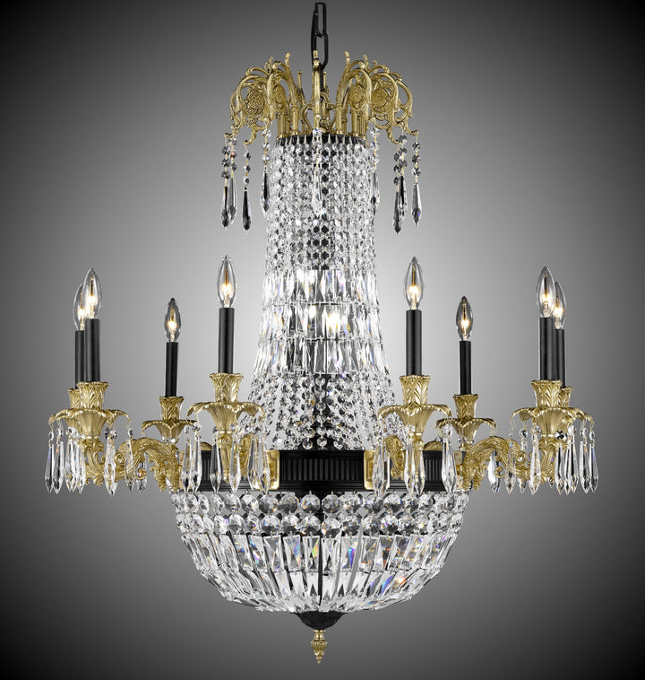 American Brass & Crystal Finisterra CH2143-P-05S-16G-ST Chandelier Light - Old Bronze(Black) with True Brass