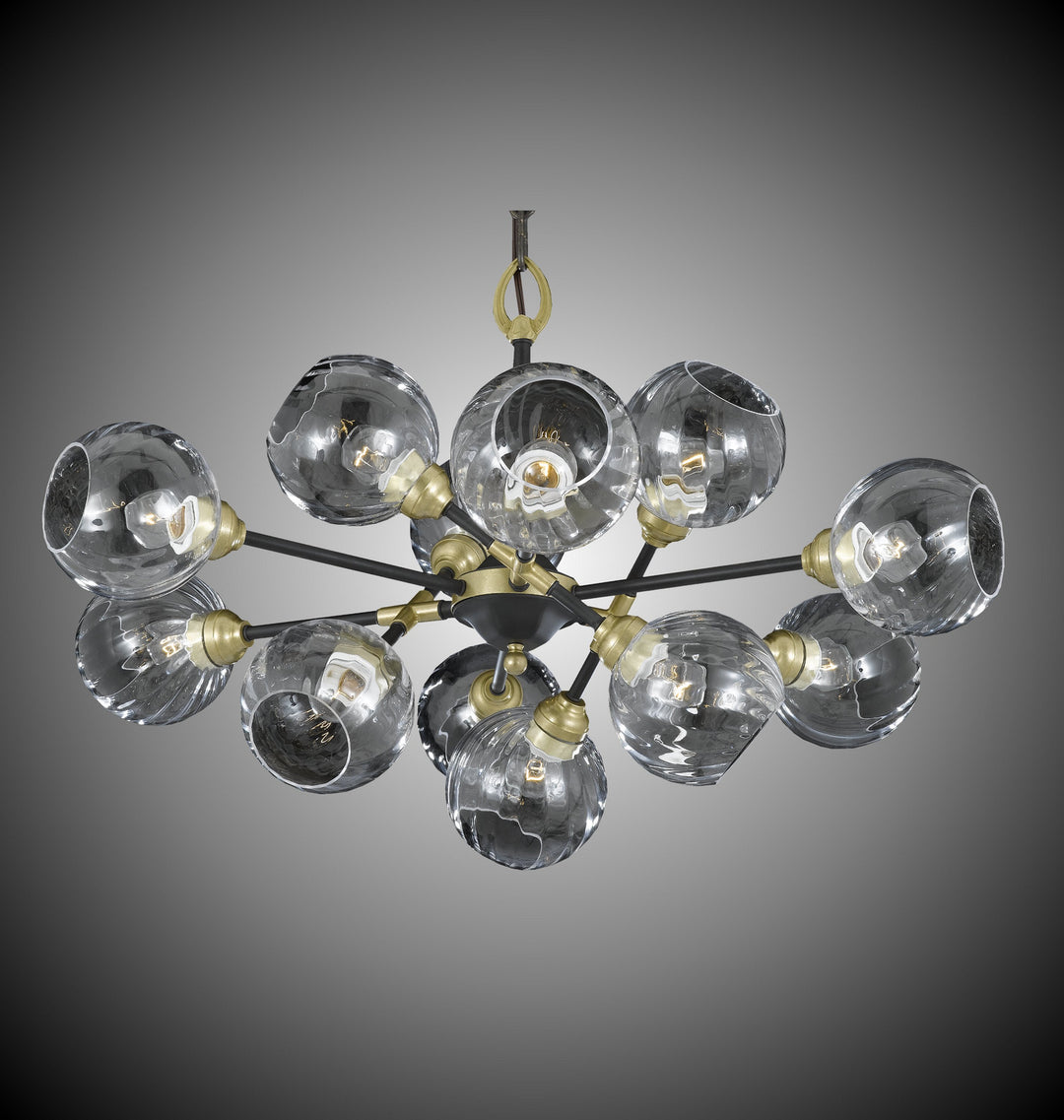 American Brass & Crystal Magro CH3376-35S-36G Chandelier Light - Old Bronze w/Old Brass Accents