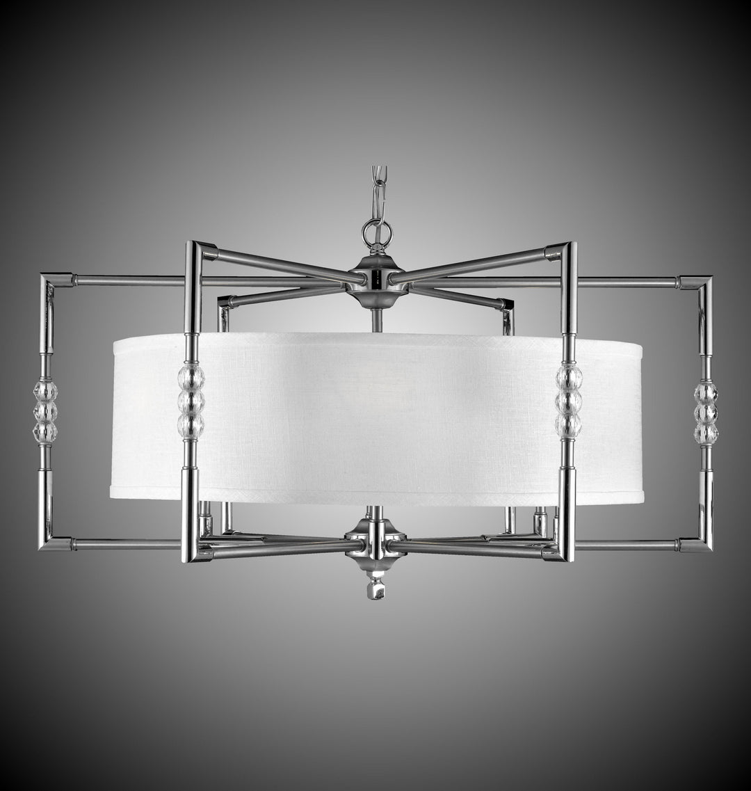 American Brass & Crystal Magro CH3704-37G-38G-ST-HL Chandelier Light - Pewter with Polished Nickel