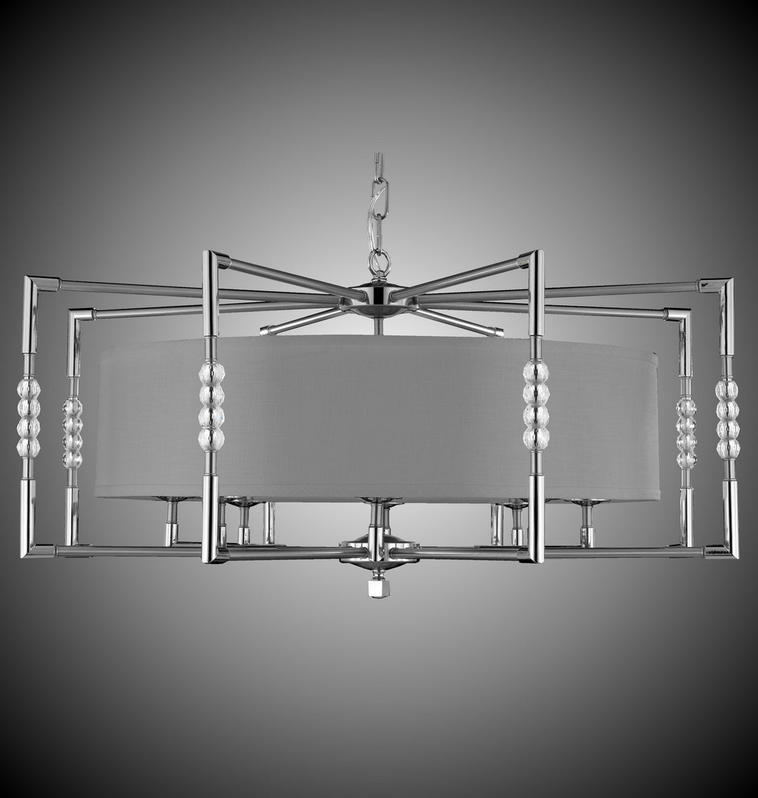 American Brass & Crystal Magro CH3705-37G-38G-ST-GL Chandelier Light - Pewter w/Polished Nickel Accents