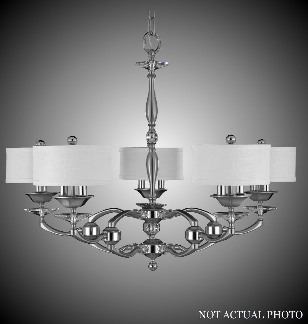 American Brass & Crystal Kensington CH5443-37G-38G-ST-HL Chandelier Light - Pewter w/Polished Nickel Accents