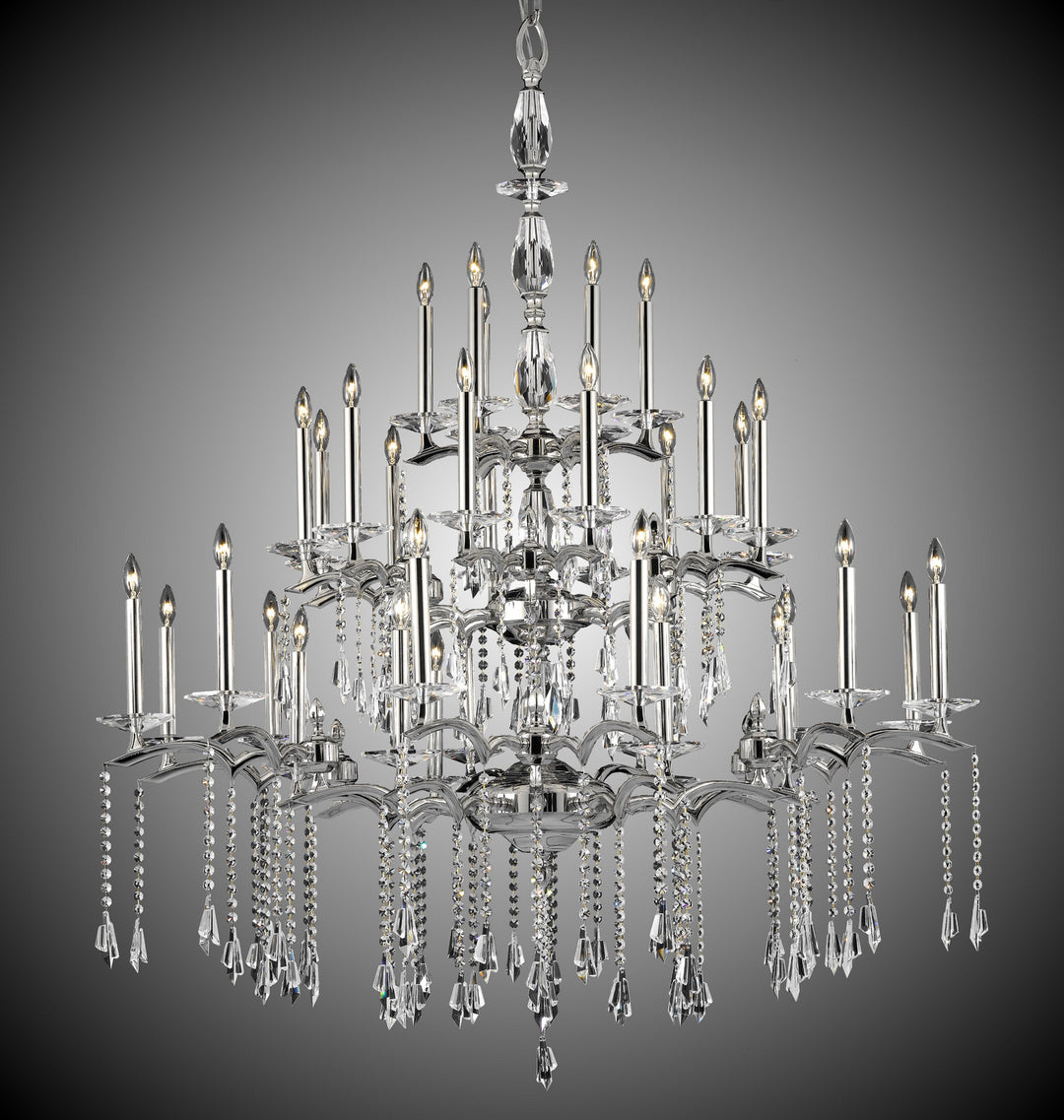 American Brass & Crystal Kaya CH5545-G-38G-ST Chandelier Light - Polished Nickel