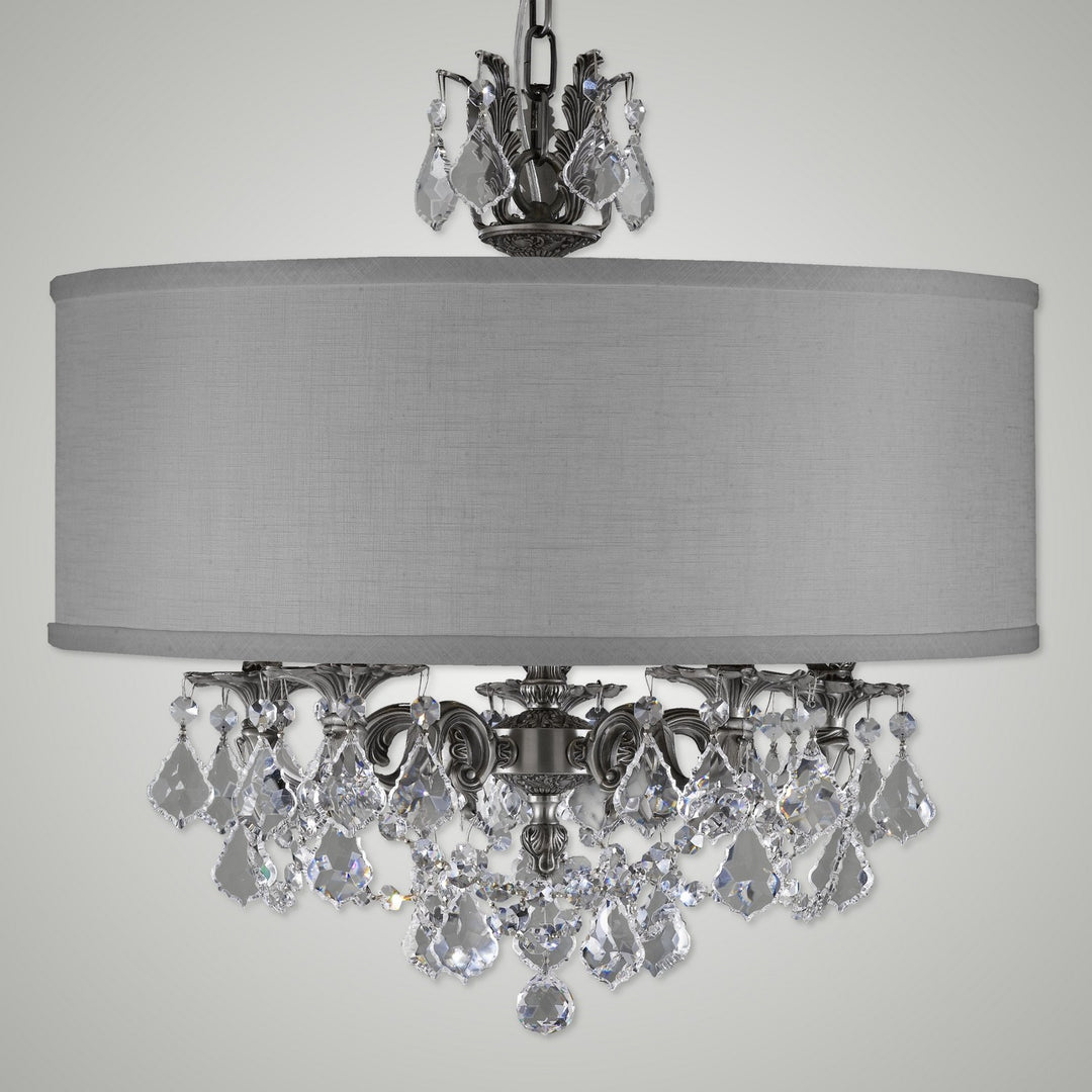 American Brass & Crystal Llydia CH6512-A-10G-PI-GL Chandelier Light - Antique Silver