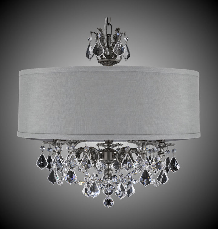 American Brass & Crystal Llydia CH6512-A-10G-PI-GL Chandelier Light - Antique Silver