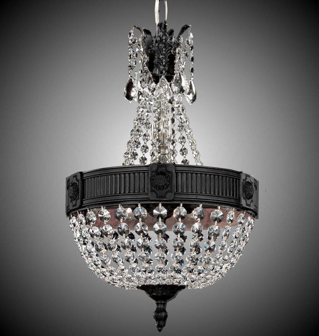 American Brass & Crystal Valencia CH8001-P-05S Chandelier Light - Old Bronze Satin