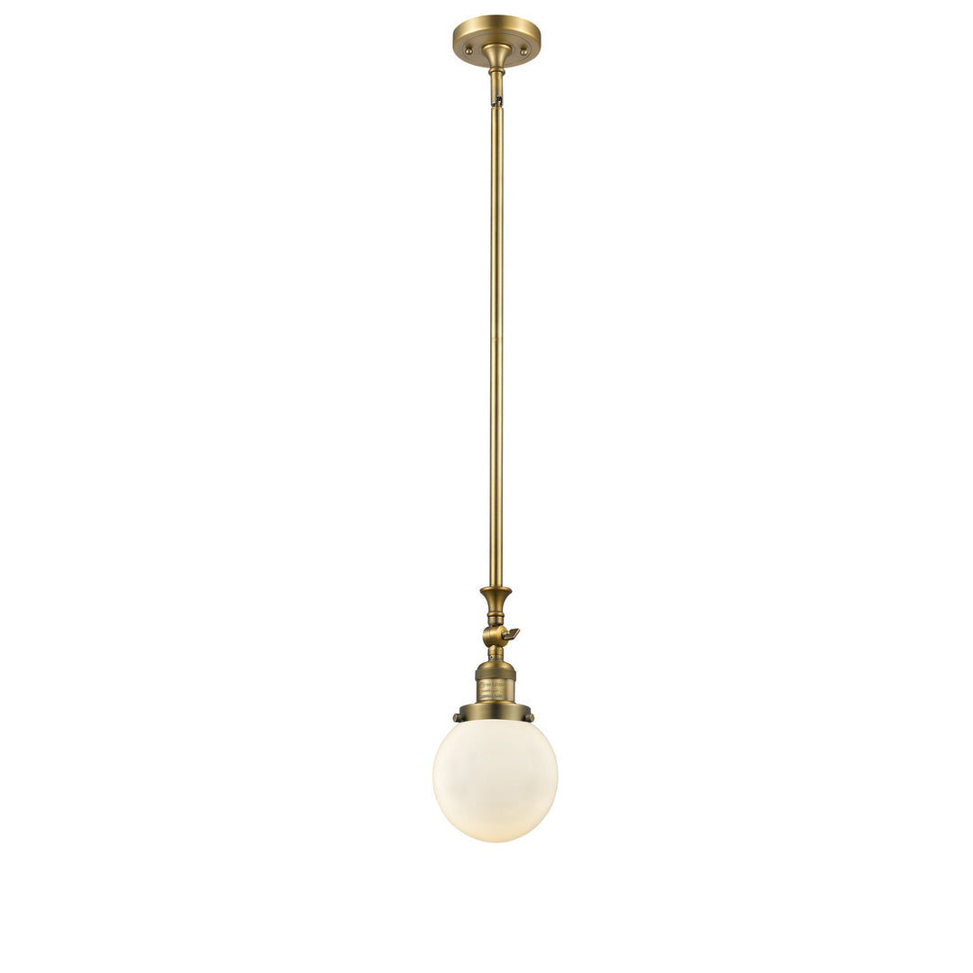 Innovations Franklin Restoration 206-BB-G201-6 Pendant Light - Brushed Brass