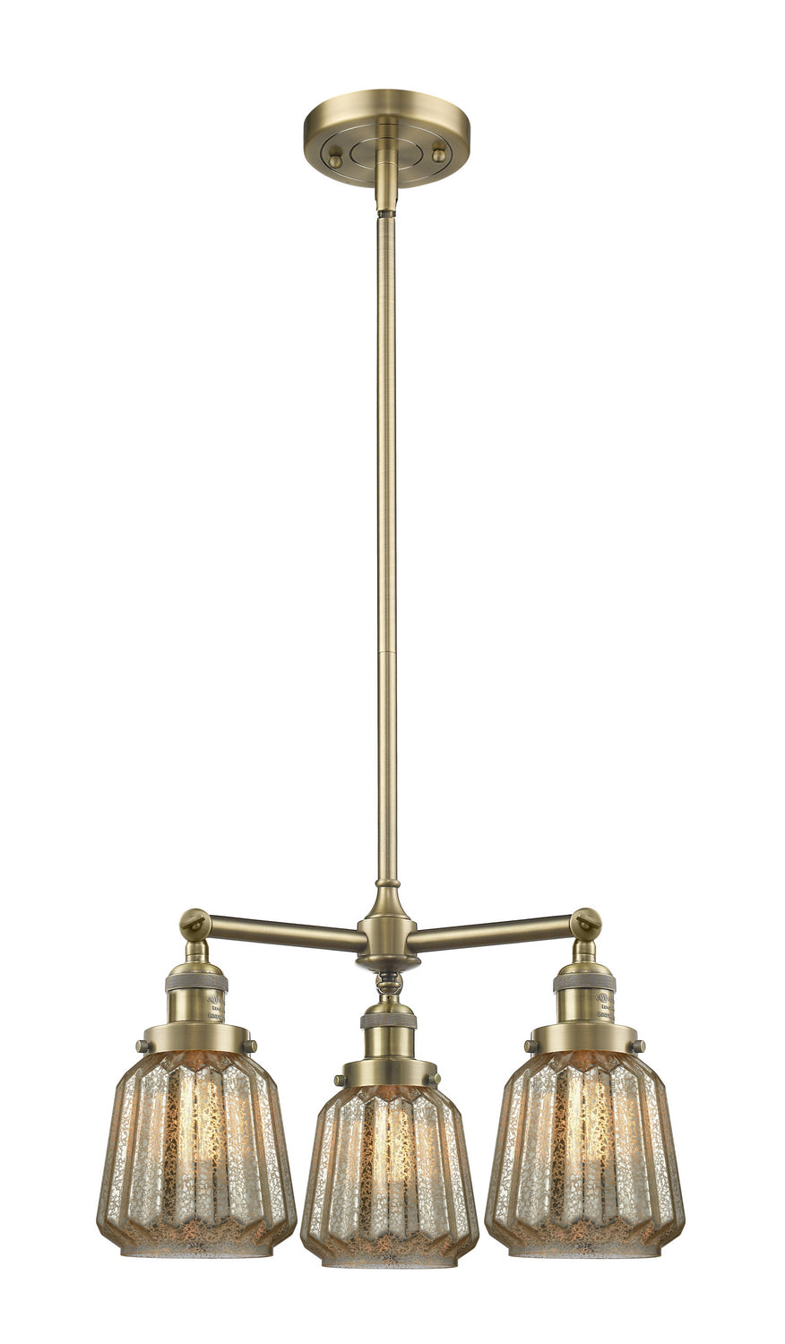 Innovations Franklin Restoration 207-AB-G146 Chandelier Light - Antique Brass