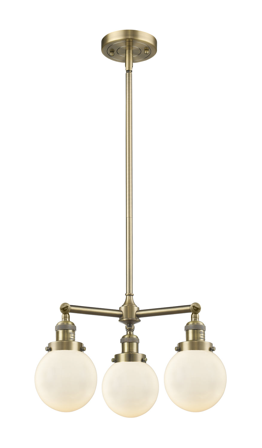 Innovations Franklin Restoration 207-AB-G201-6 Chandelier Light - Antique Brass
