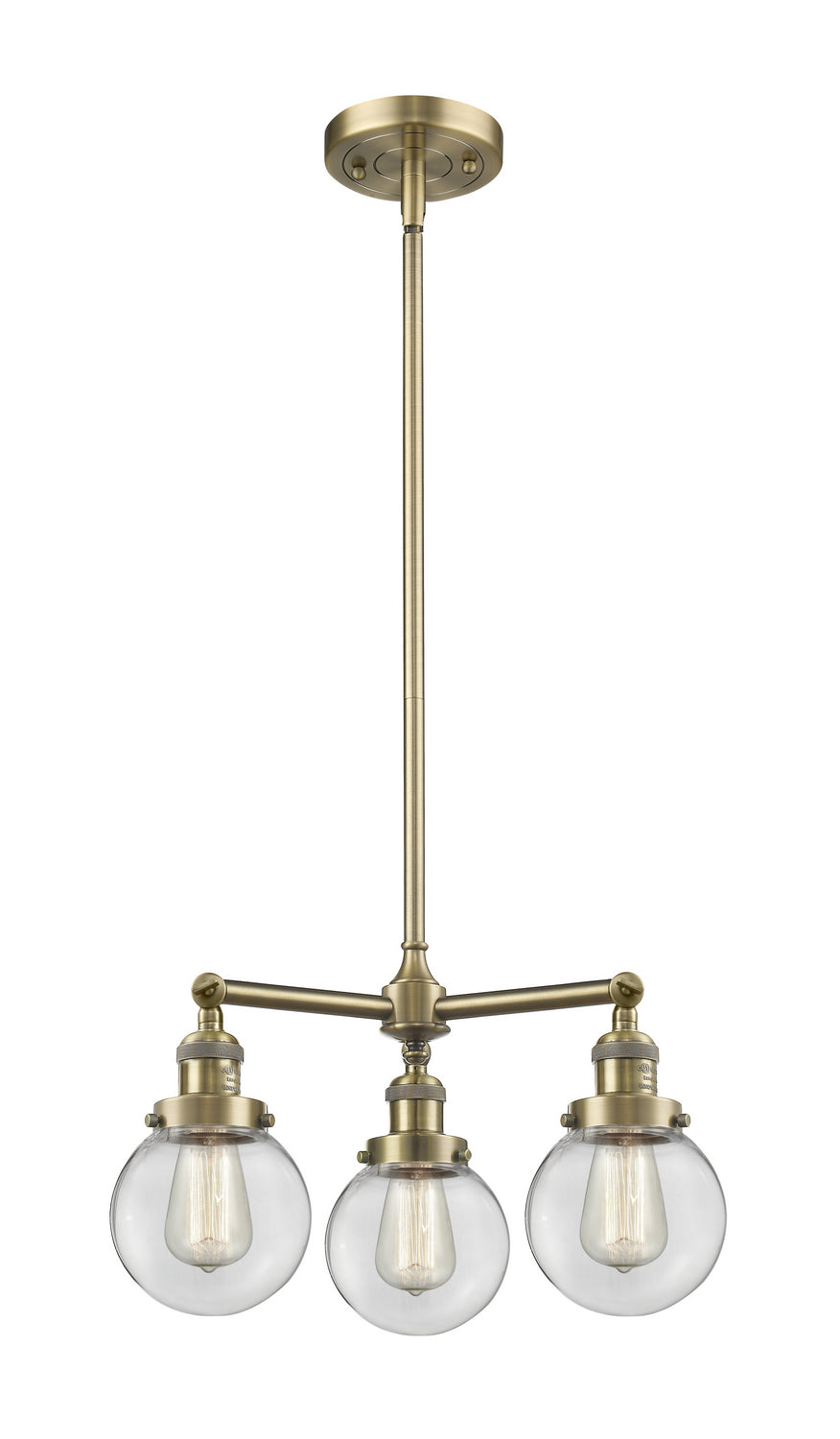 Innovations Franklin Restoration 207-AB-G202-6 Chandelier Light - Antique Brass
