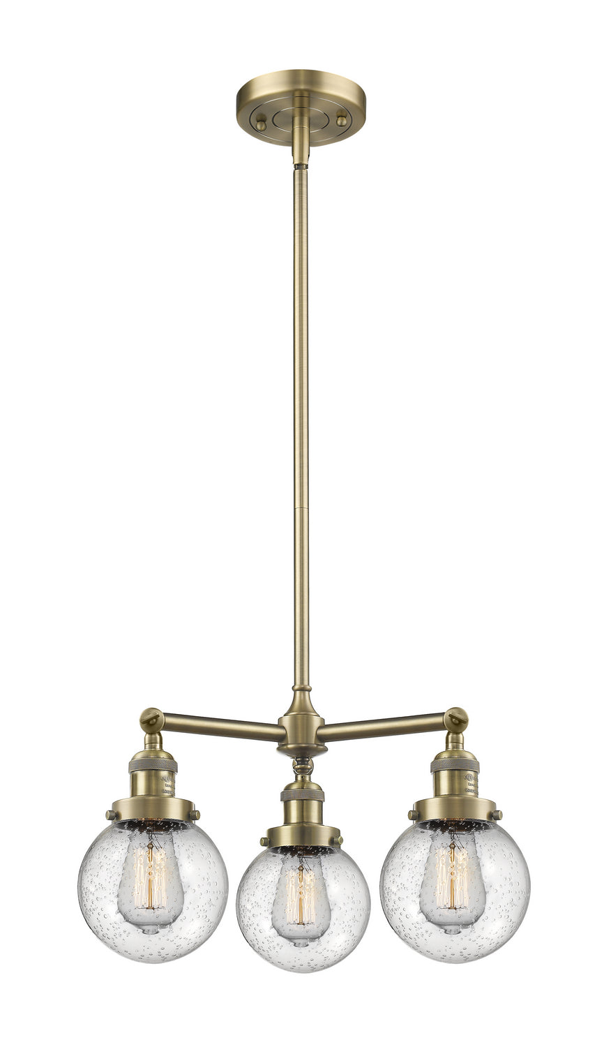 Innovations Franklin Restoration 207-AB-G204-6-LED Chandelier Light - Antique Brass