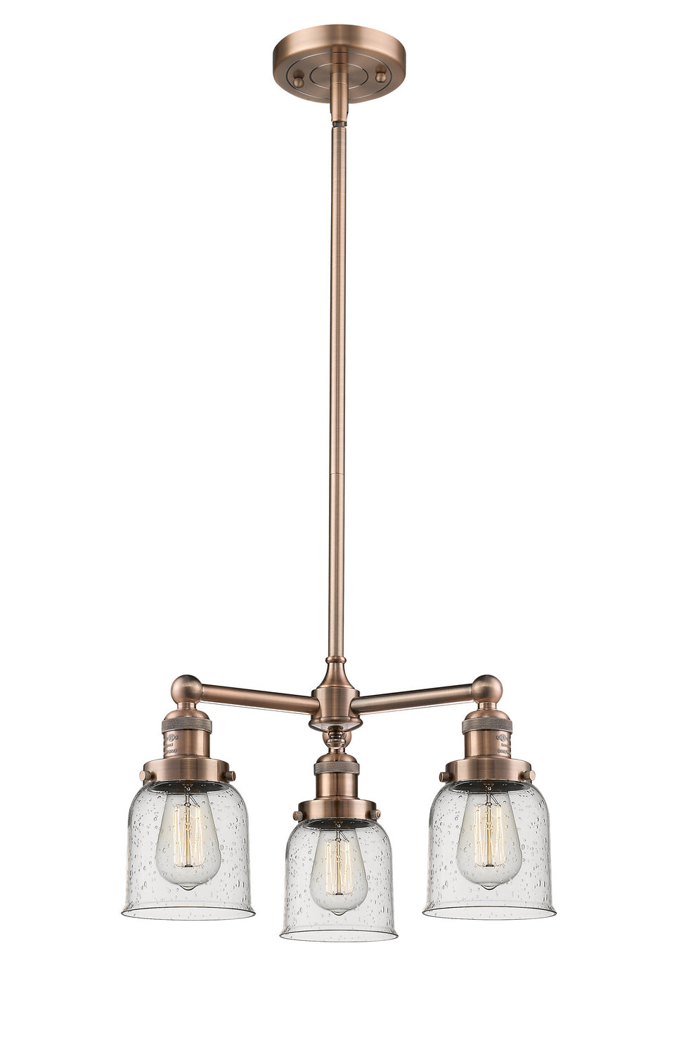 Innovations Franklin Restoration 207-AC-G54-LED Chandelier Light - Antique Copper