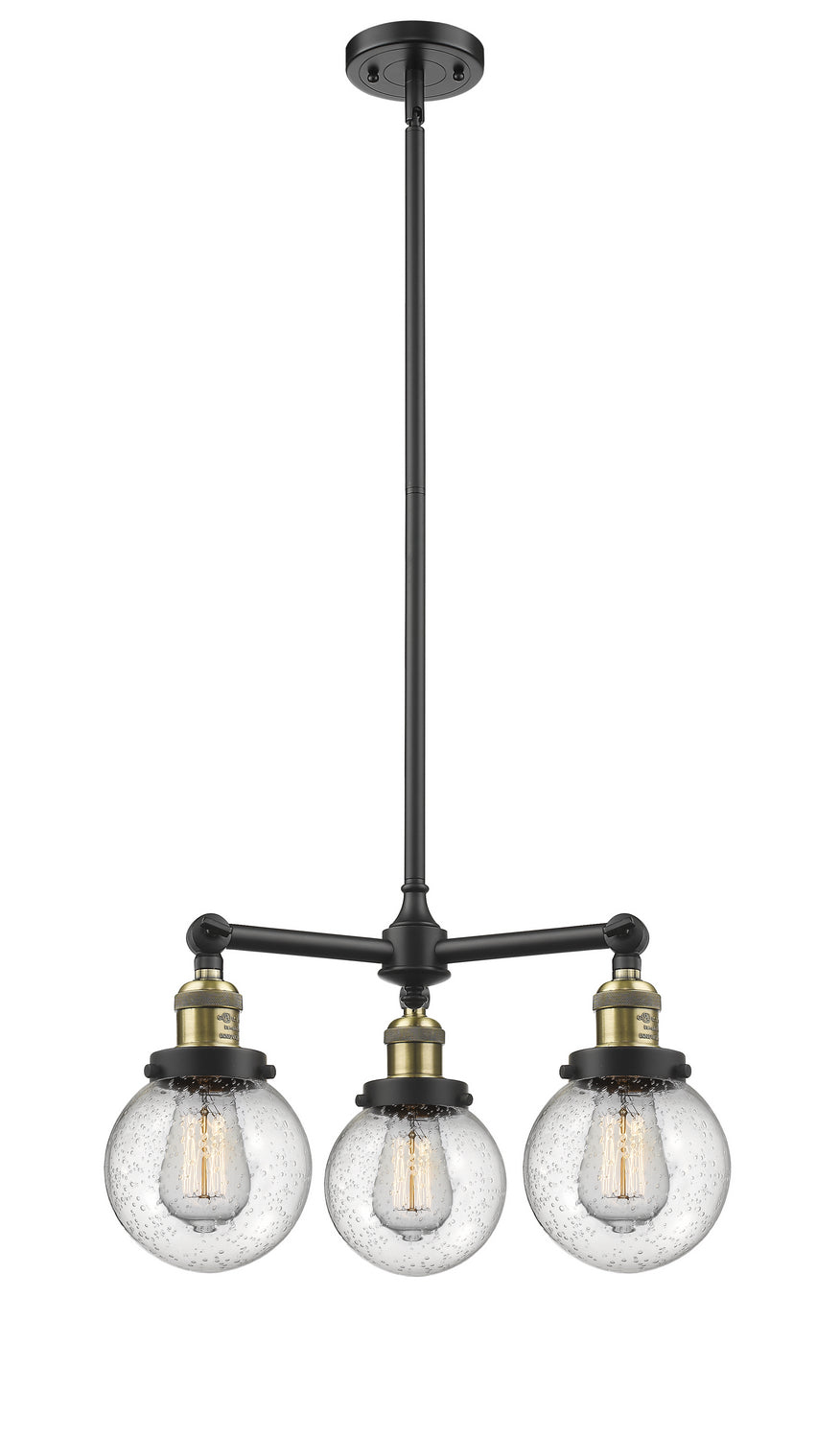 Innovations Franklin Restoration 207-BAB-G204-6 Chandelier Light - Black Antique Brass