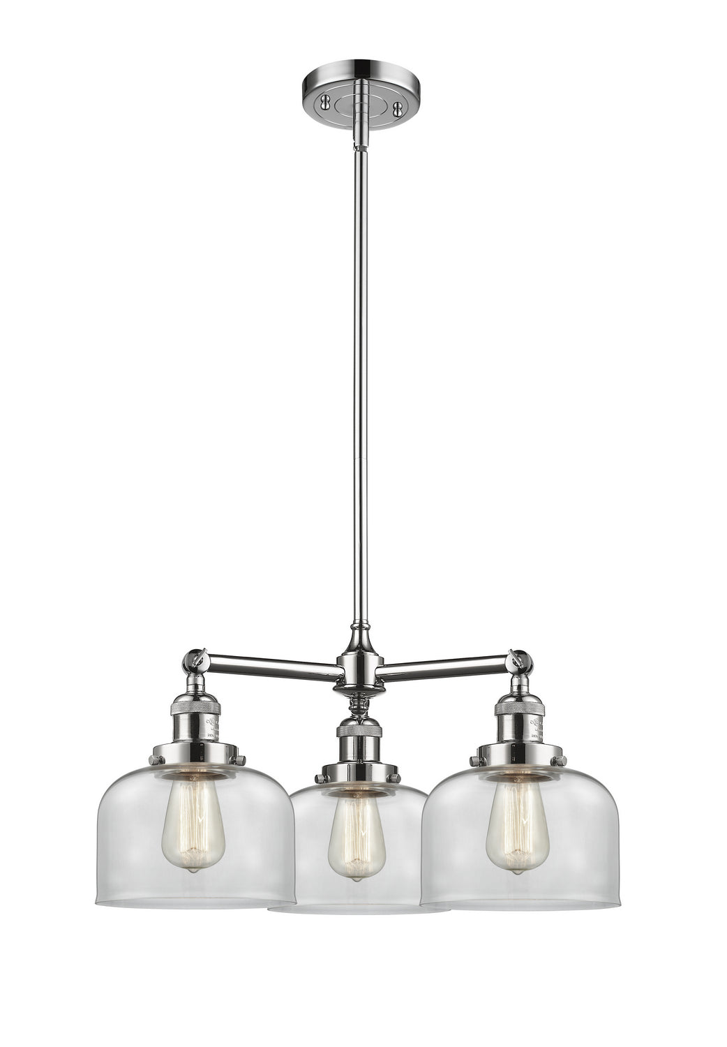 Innovations Franklin Restoration 207-PC-G72 Chandelier Light - Polished Chrome