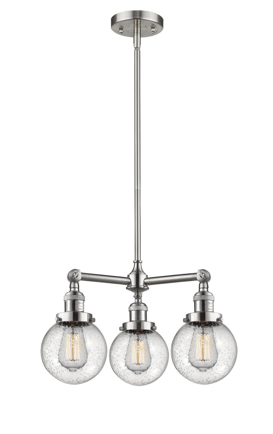 Innovations Franklin Restoration 207-SN-G204-6-LED Chandelier Light - Brushed Satin Nickel