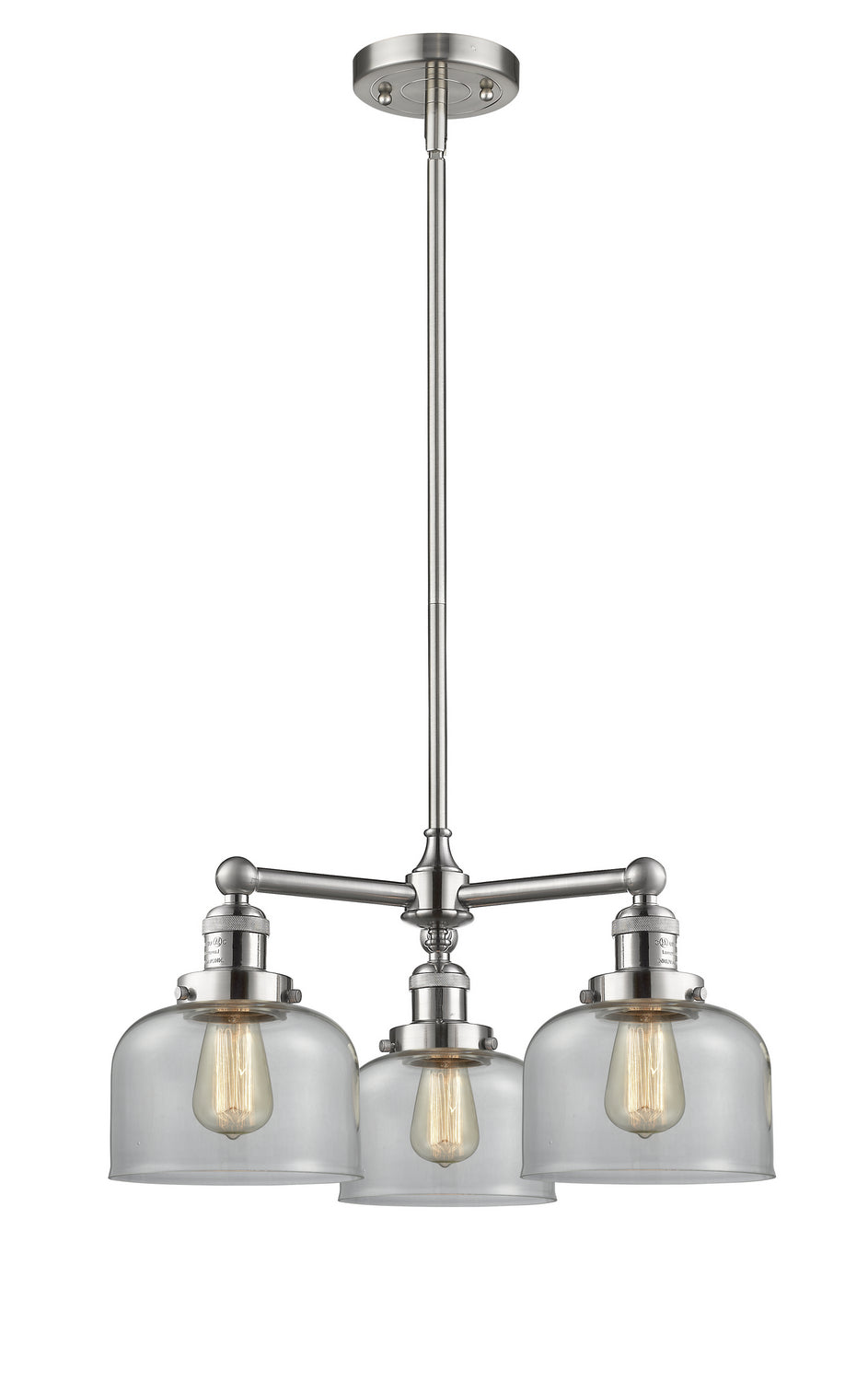 Innovations Franklin Restoration 207-SN-G72-LED Chandelier Light - Brushed Satin Nickel