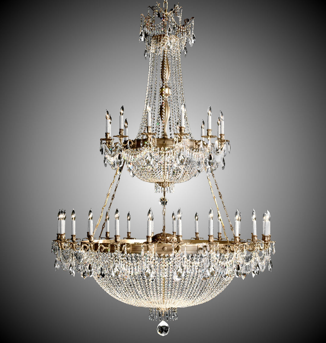 American Brass & Crystal Valencia CH8157-P-03G-PI Chandelier Light - French Gold Glossy