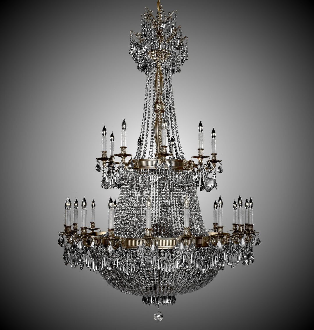 American Brass & Crystal Valencia CH8163-P-03G-PI Chandelier Light - French Gold Glossy
