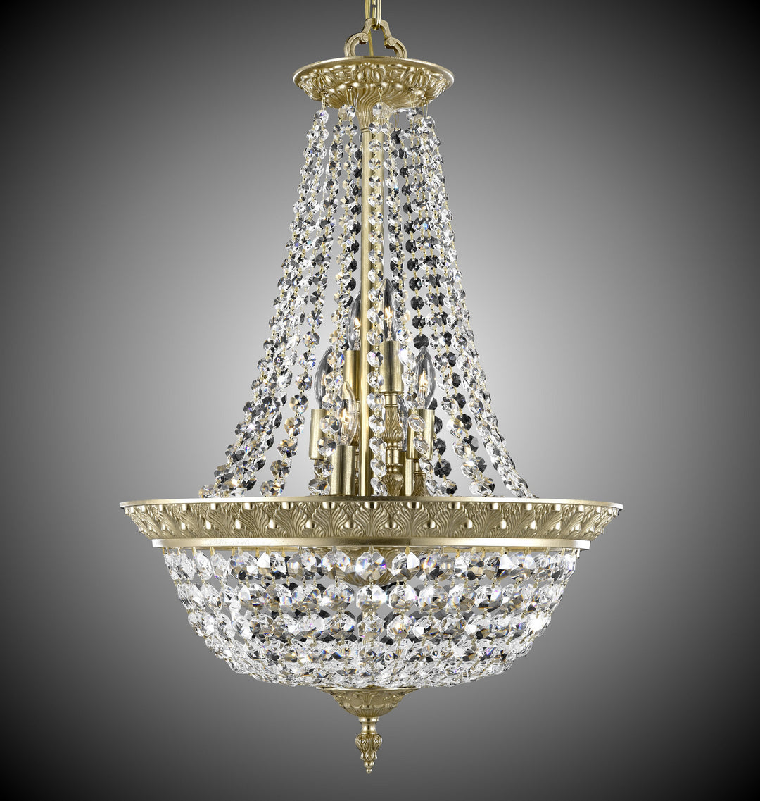 American Brass & Crystal Corinthian CH8519-P-16G Chandelier Light - True Brass