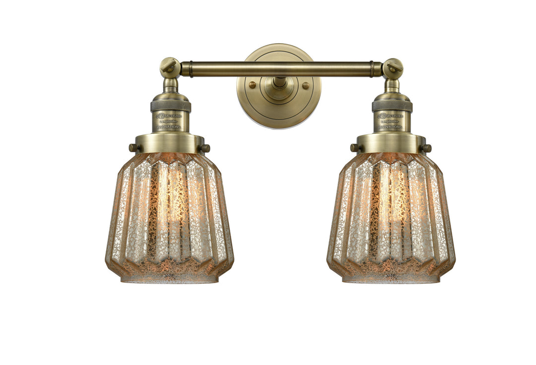 Innovations Franklin Restoration 208-AB-G146 Bath Vanity Light 16 in. wide - Antique Brass
