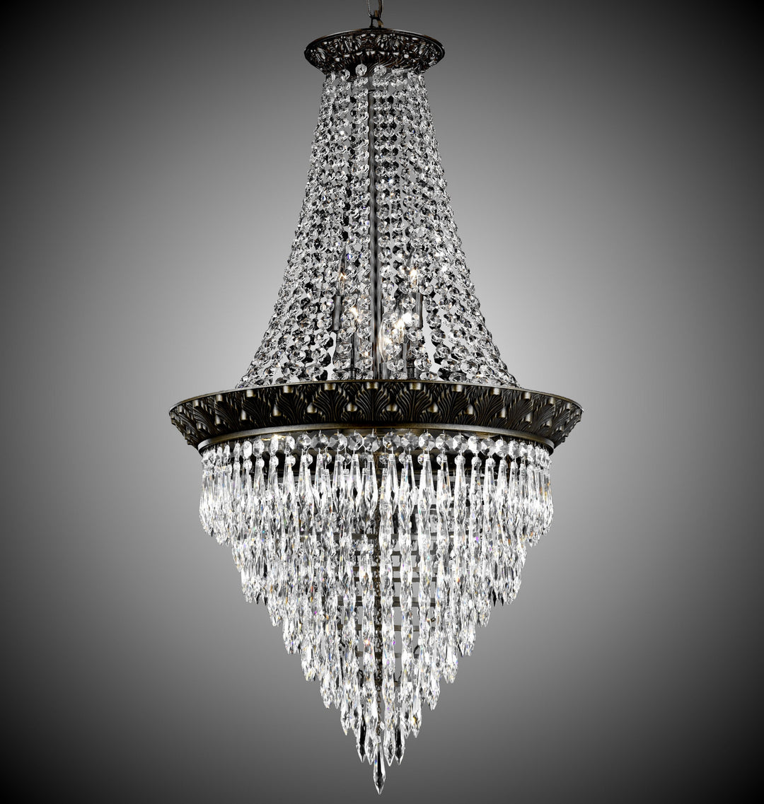 American Brass & Crystal Corinthian CH8722-U-23S Chandelier Light - Empire Bronze